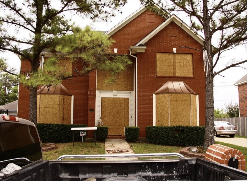 Emergency board-up on a damaged property